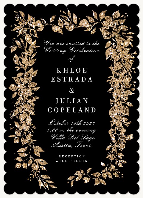 Glittering Foliage Wedding Invitations