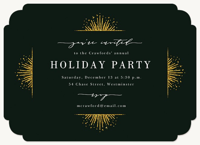 Deco Shimmer Holiday Party Invitations