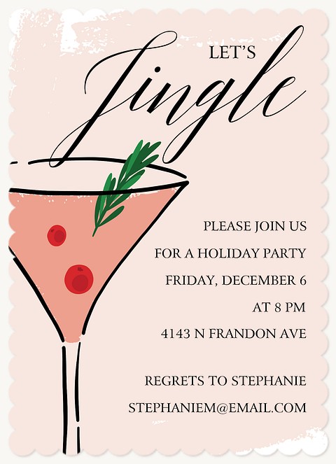 Jingle Cocktail Holiday Party Invitations