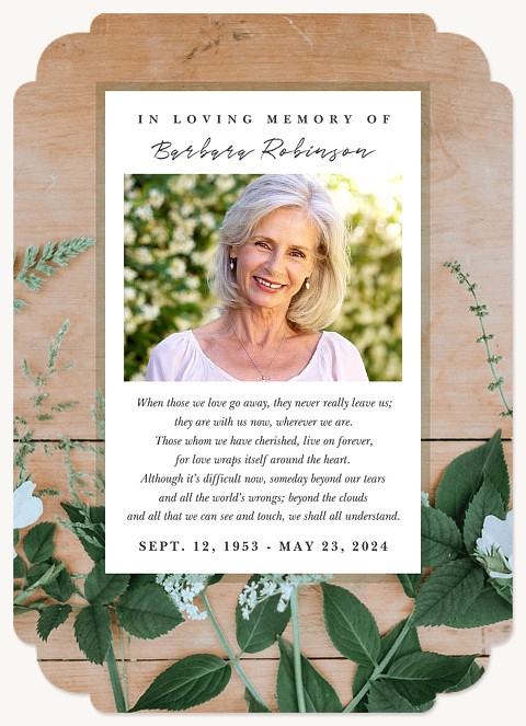 Garden Greenery Memorial & Sympathy Cards