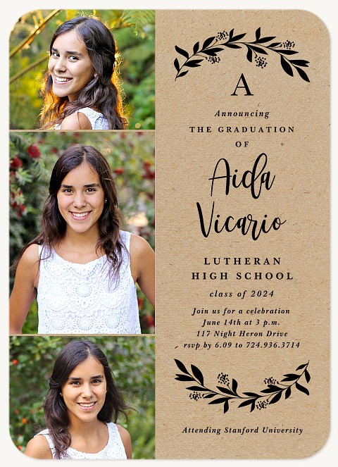 Vintage Branches Graduation Invitations