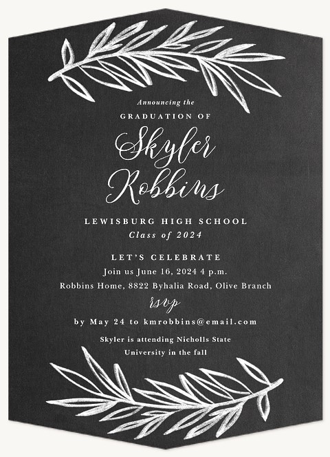 Slate Laurels Graduation Cards