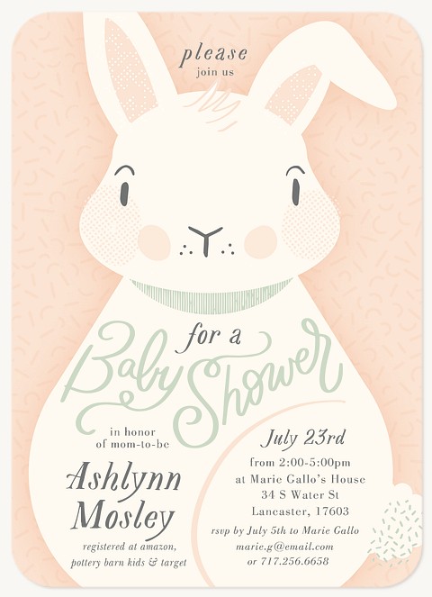Sweet Bunny Baby Shower Invites
