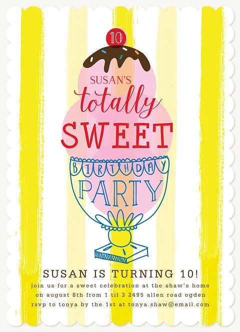 Totally Sweet Girl Birthday Party Invitations