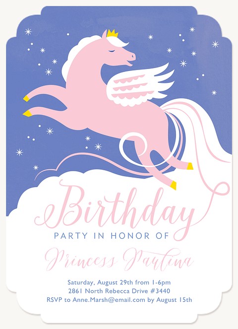 Pegasus Kids Birthday Invitations