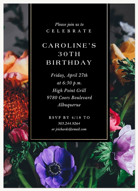  Floral Banner Party Invitations