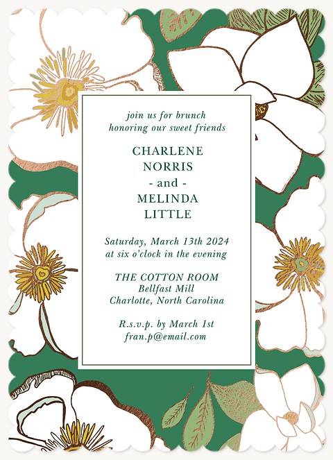 Magnolia Garden Party Invitations