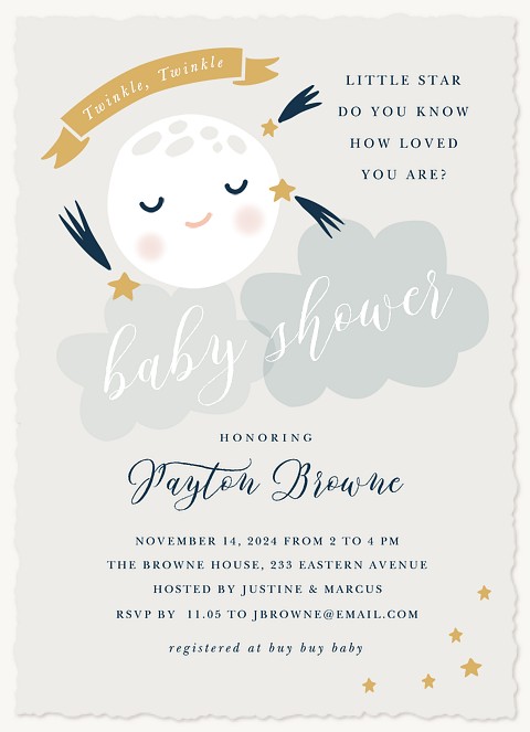 Moon & Stars Baby Shower Invites