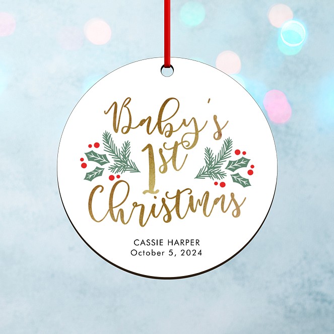 Golden 1st Personalized Ornaments
