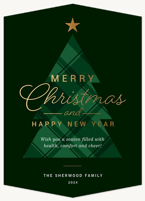  Plaid Tree Christmas Cards