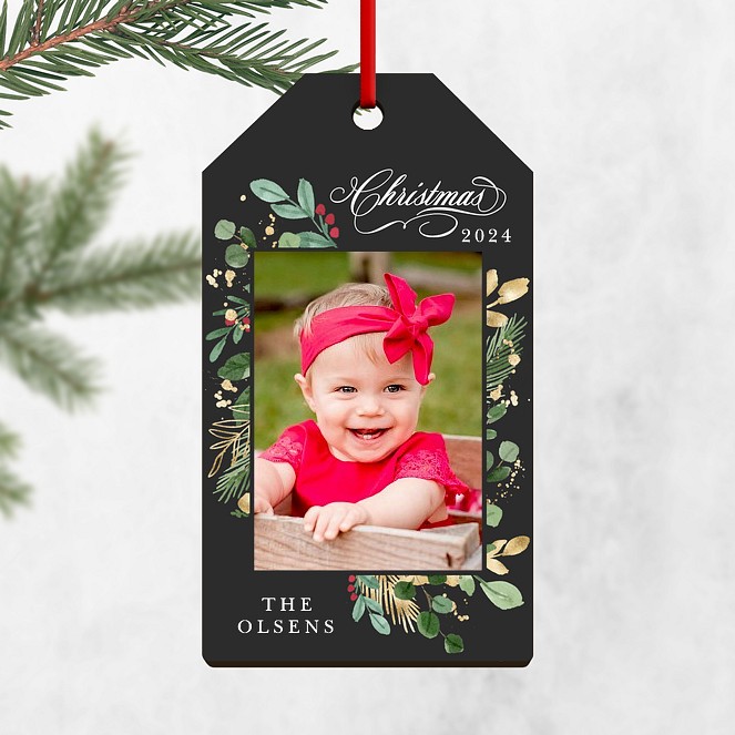 Midnight Holly Personalized Ornaments