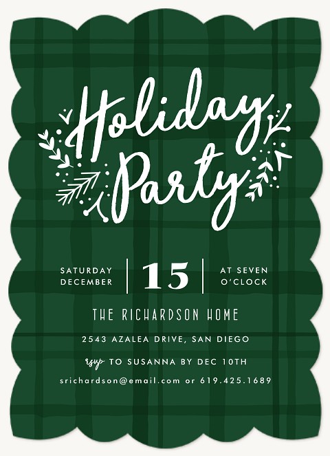 Plaid Party Holiday Party Invitations