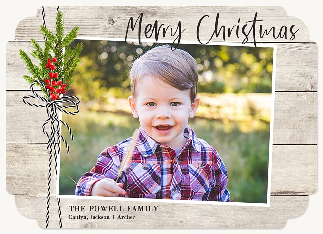 Rustic Twine Personalized Holiday Cards