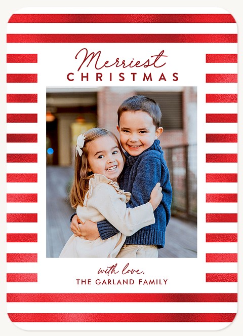 Holiday Stripes Personalized Holiday Cards