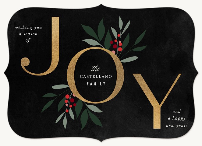 Gilded Joy Personalized Holiday Cards