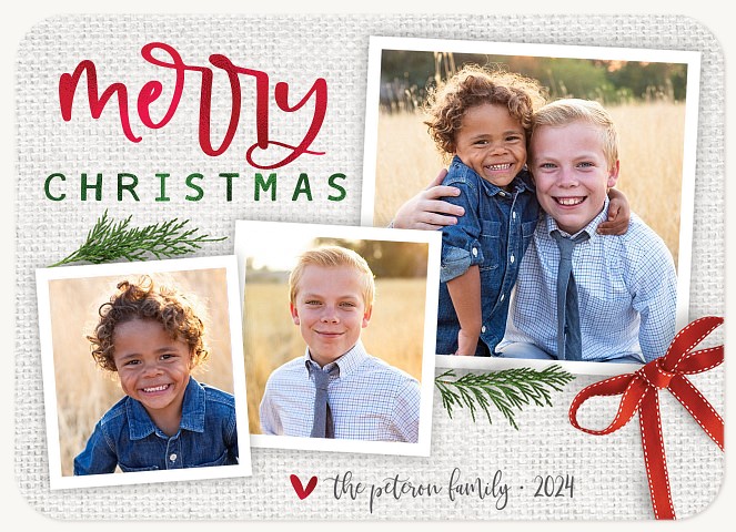 Playful Ribbon Personalized Holiday Cards