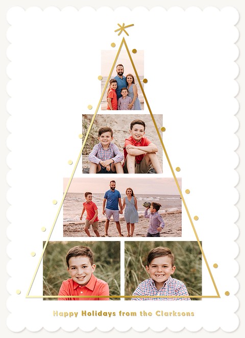 Contemporary Tree Personalized Holiday Cards