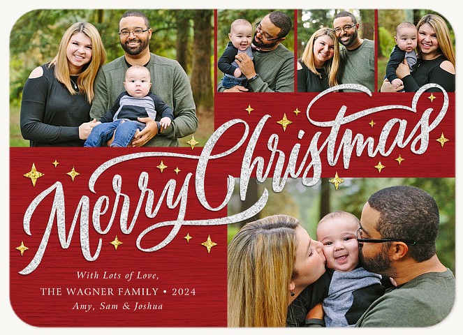 Glimmering Tidings Personalized Holiday Cards