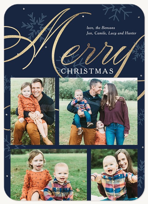 Midnight Snow Personalized Holiday Cards