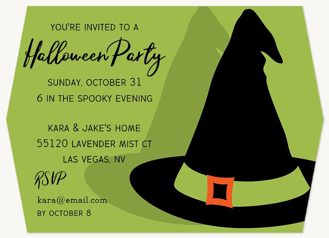 Wicked Party Hat Halloween Party Invitations