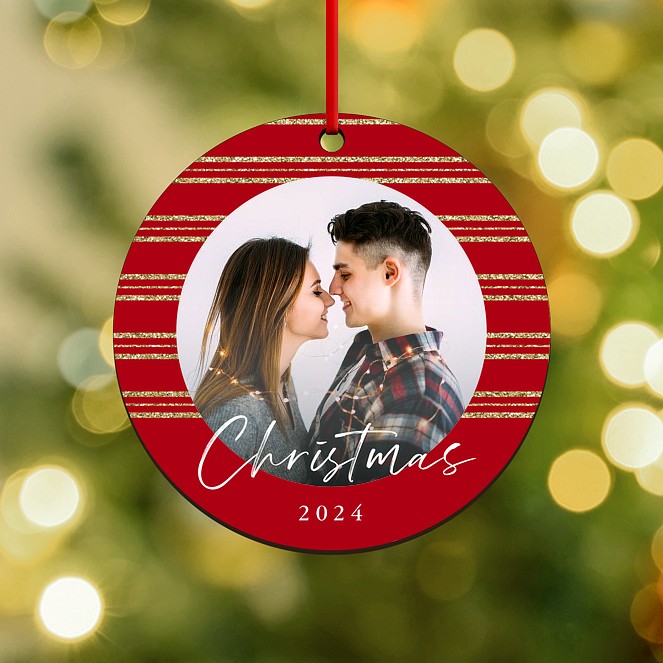 Holiday Stripes Personalized Ornaments
