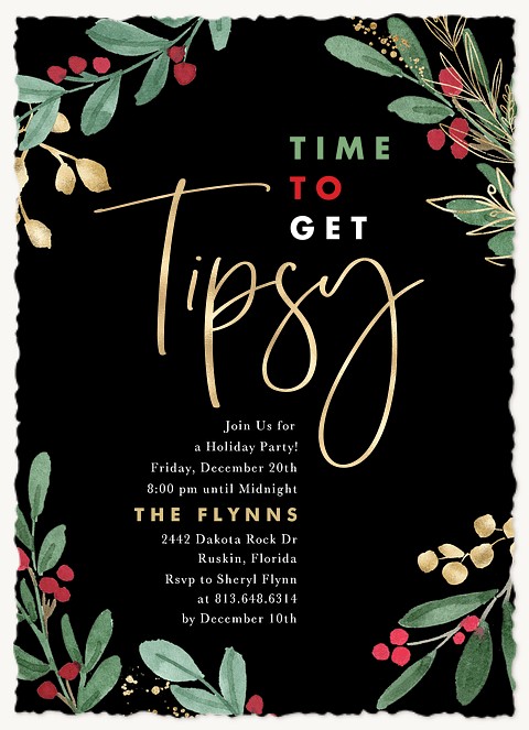 Tipsy Time Holiday Party Invitations