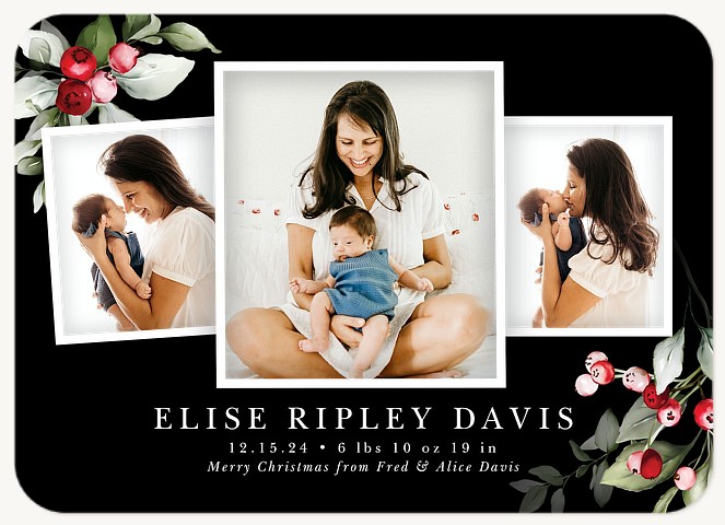 Holly Snapshots Personalized Holiday Cards