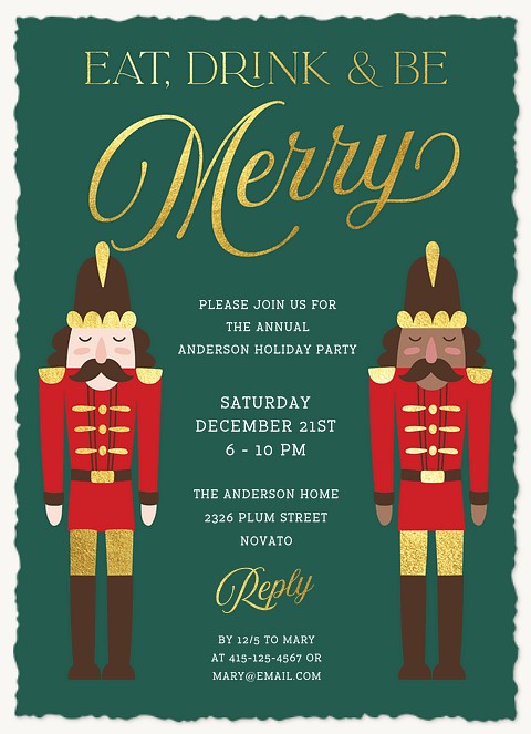 Nutcracker Christmas Holiday Party Invitations