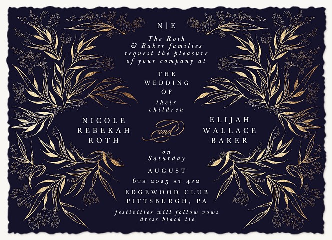 Luxe Leaves Wedding Invitations