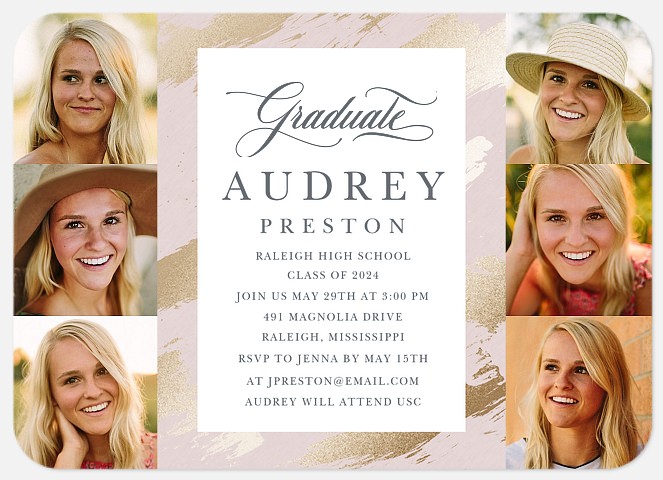 Modern Blush Graduation Cards