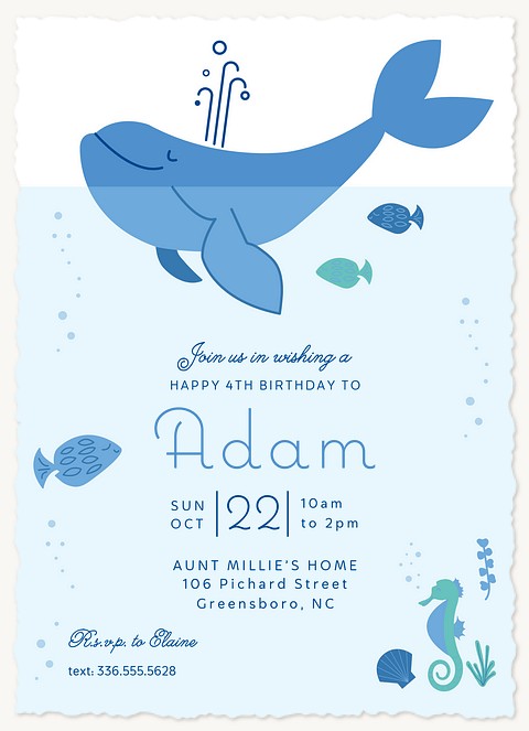 Oceanic Odyssey Kids Birthday Invitations