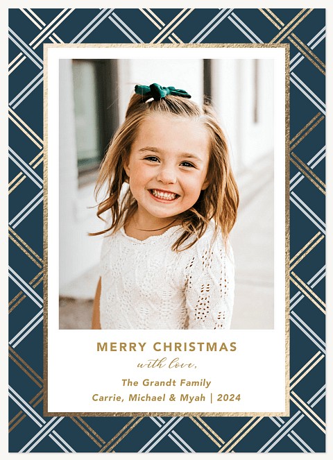 Elegant Plaid Personalized Holiday Cards