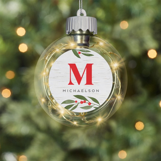 Rustic Monogram Personalized Ornaments