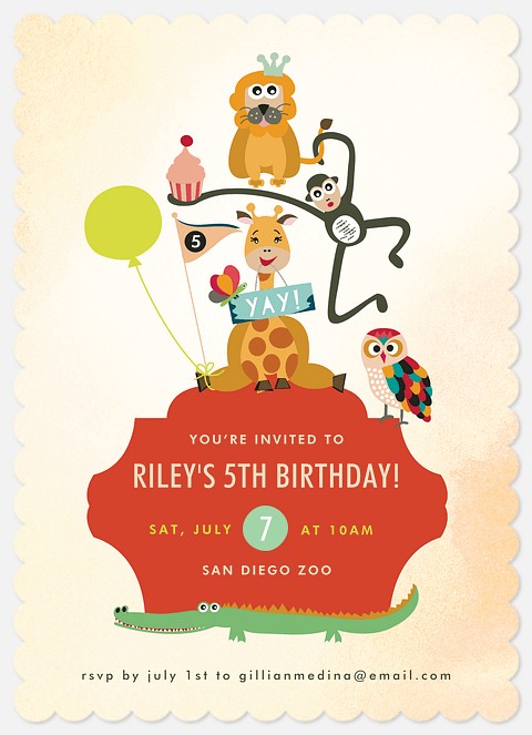 Wild Fun Kids' Birthday Invitations