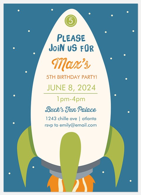 Into Space Kids' Birthday Invitations