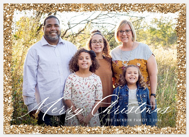 Glitter Border Holiday Photo Cards