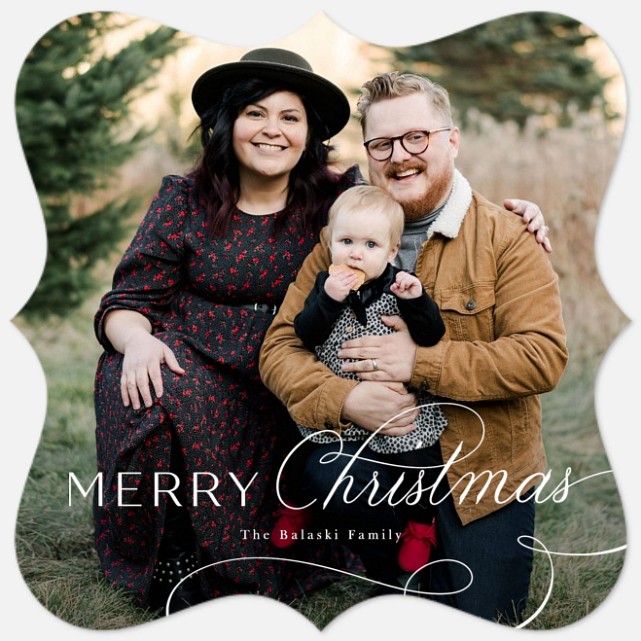 Calligraphic Loop Holiday Photo Cards