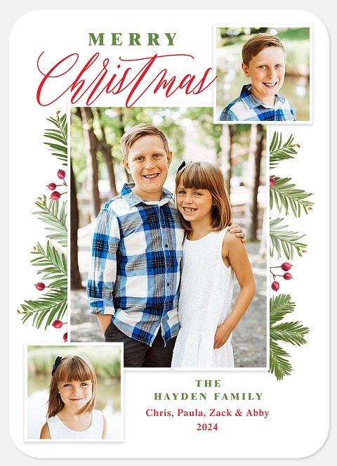 Fresh Pine Holiday Photo Cards