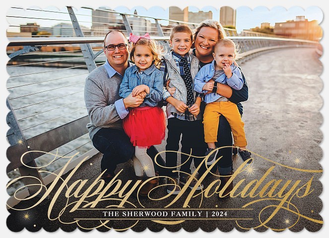  Elegant Swash Holiday Photo Cards