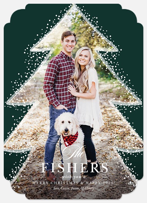 Pine Snowfall Holiday Photo Cards