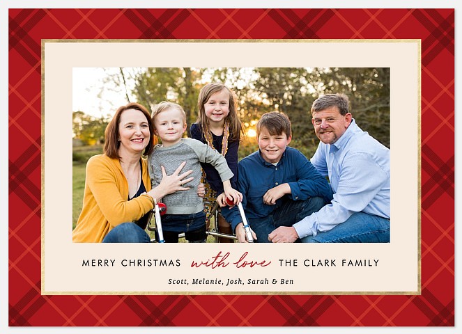 Traditional Tartan Holiday Photo Cards