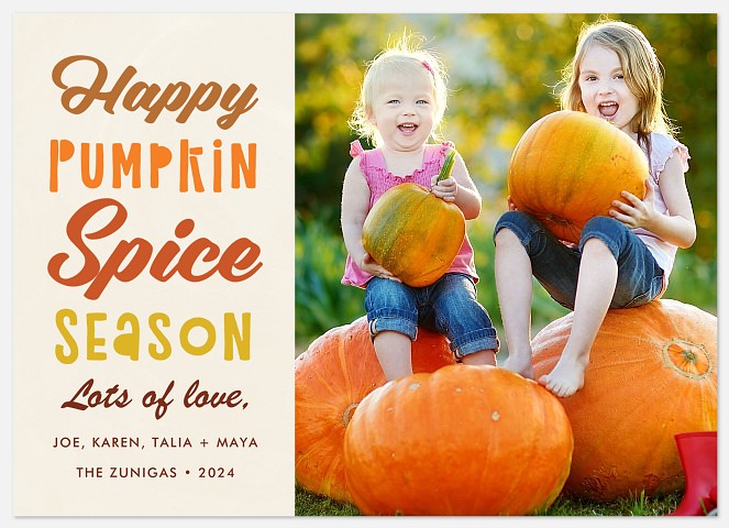 Pumpkin Spice Halloween Photo Cards