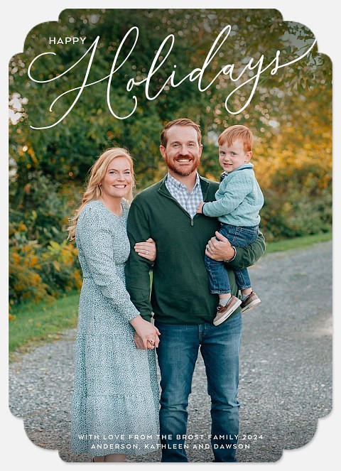 Pretty Script Holiday Photo Cards