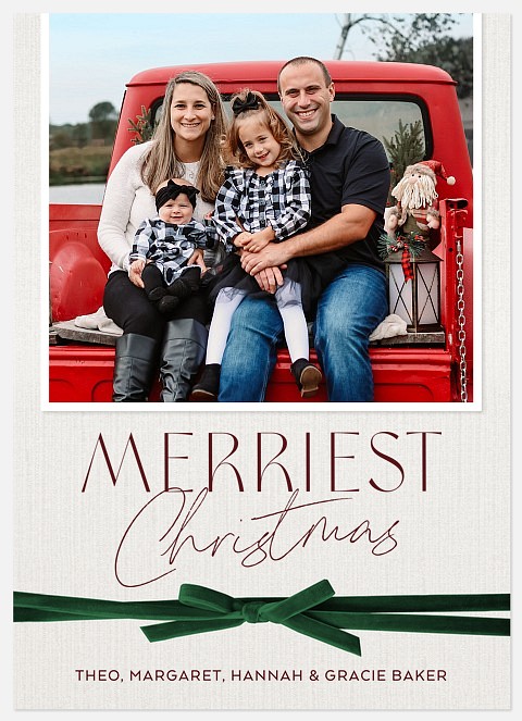 Velvet Bow Holiday Photo Cards