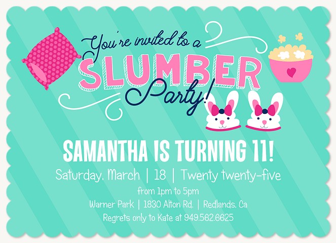 Girl's Night Kids Birthday Invitations