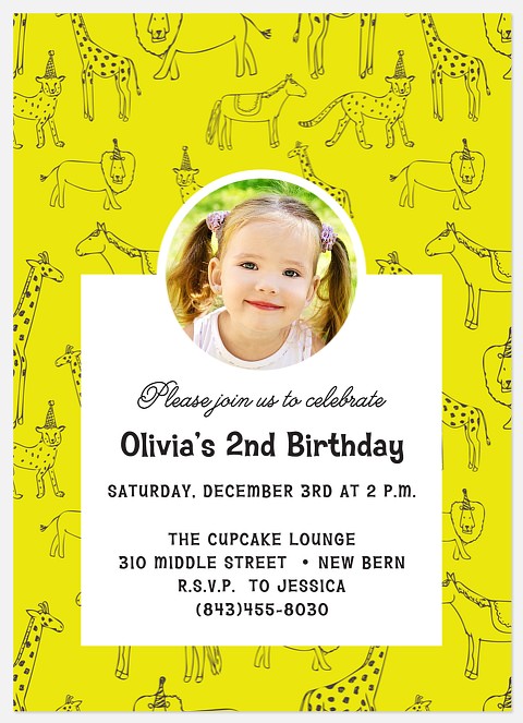 Animal Doodles Kids' Birthday Invitations