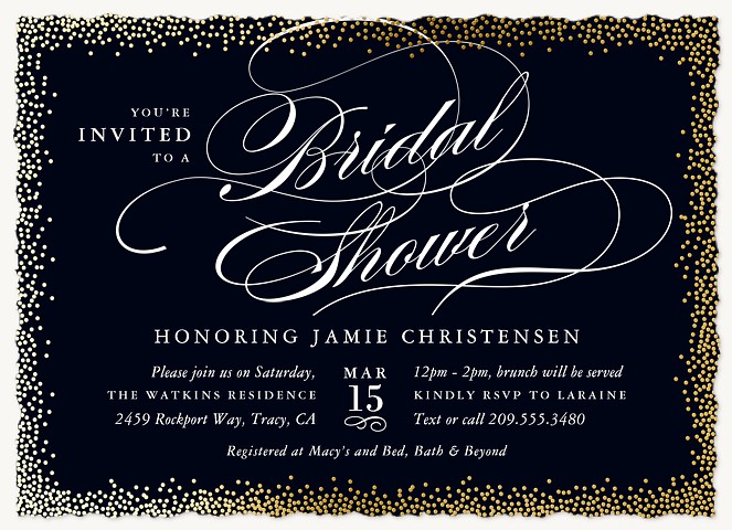 Flourished Glamour Bridal Shower Invitations