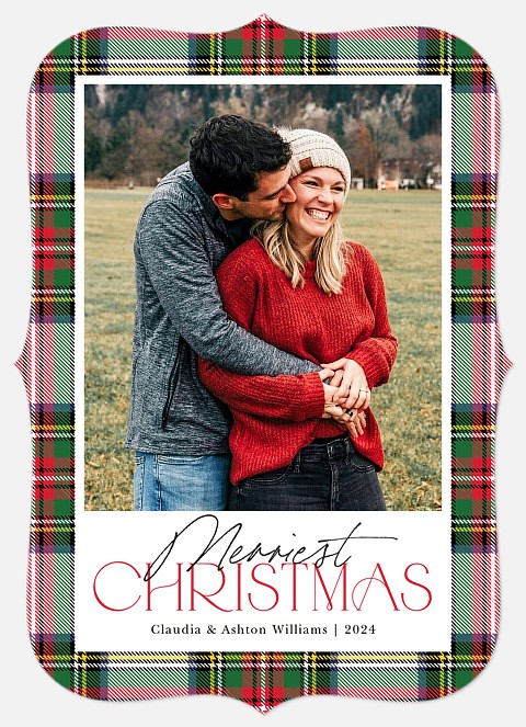 Plaid Elegance Holiday Photo Cards