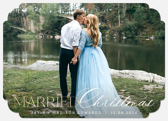 Married Script Holiday Photo Cards