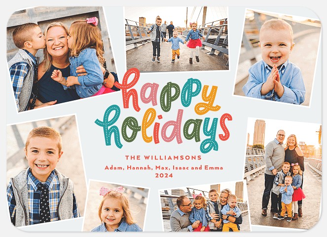 Rainbow Vibes Holiday Photo Cards